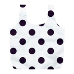 Polka Dots - Dark Purple on White Full Print Recycle Bag (L)