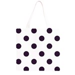 Polka Dots - Dark Purple on White Grocery Light Tote Bag
