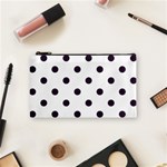 Polka Dots - Dark Purple on White Cosmetic Bag (S)