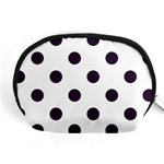 Polka Dots - Dark Purple on White Accessory Pouch (Medium)