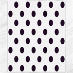 Polka Dots - Dark Purple on White Canvas 11  x 14 