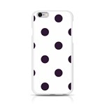 Polka Dots - Dark Purple on White Apple iPhone 6/6S Silicone Case (Transparent)