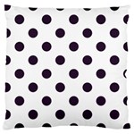 Polka Dots - Dark Purple on White Large Cushion Case (Two Sides)