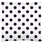 Polka Dots - Dark Purple on White Standard Flano Cushion Case (One Side)