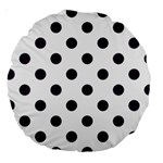 Polka Dots - Dark Purple on White Large 18  Premium Round Cushion