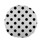 Polka Dots - Dark Purple on White Standard 15  Premium Round Cushion