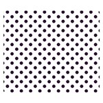 Polka Dots - Dark Purple on White Double Sided Flano Blanket (Small)