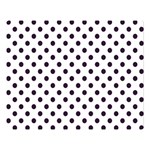 Polka Dots - Dark Purple on White Double Sided Flano Blanket (Large)
