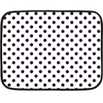Polka Dots - Dark Purple on White Fleece Blanket (Mini)
