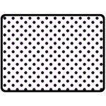 Polka Dots - Dark Purple on White Fleece Blanket (Large) (One Side)