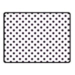 Polka Dots - Dark Purple on White Double Sided Fleece Blanket (Small) (Two Sides)