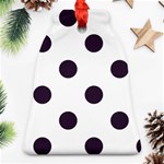 Polka Dots - Dark Purple on White Ornament (Bell)