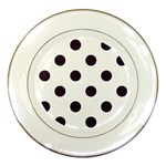 Polka Dots - Dark Purple on White Porcelain Plate