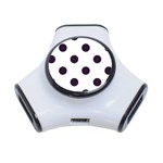 Polka Dots - Dark Purple on White Portable USB Hub (One Side)