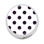 Polka Dots - Dark Purple on White 4-Port USB Hub (Two Sides)
