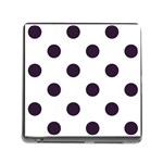 Polka Dots - Dark Purple on White Memory Card Reader (Square)