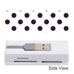 Polka Dots - Dark Purple on White Memory Card Reader (Stick)