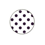 Polka Dots - Dark Purple on White Hat Clip Ball Marker (10 pack)