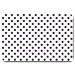 Polka Dots - Dark Purple on White Large Doormat