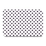 Polka Dots - Dark Purple on White Plate Mat