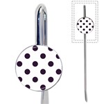 Polka Dots - Dark Purple on White Book Mark