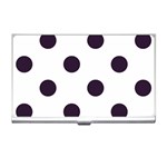 Polka Dots - Dark Purple on White Business Card Holder