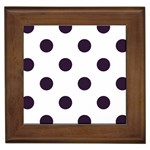 Polka Dots - Dark Purple on White Framed Tile