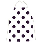 Polka Dots - Dark Purple on White Full Print Apron