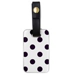 Polka Dots - Dark Purple on White Luggage Tag (One Side)