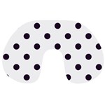 Polka Dots - Dark Purple on White Travel Neck Pillow