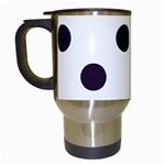 Polka Dots - Dark Purple on White Travel Mug (White)