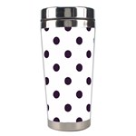 Polka Dots - Dark Purple on White Stainless Steel Travel Tumbler