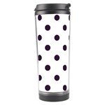 Polka Dots - Dark Purple on White Travel Tumbler