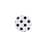 Polka Dots - Dark Purple on White 1  Mini Button