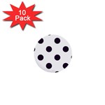 Polka Dots - Dark Purple on White 1  Mini Button (10 pack)