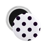 Polka Dots - Dark Purple on White 2.25  Magnet