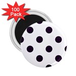 Polka Dots - Dark Purple on White 2.25  Magnet (100 pack)