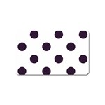 Polka Dots - Dark Purple on White Magnet (Name Card)