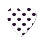 Polka Dots - Dark Purple on White Magnet (Heart)
