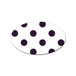 Polka Dots - Dark Purple on White Sticker Oval (10 pack)
