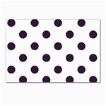 Polka Dots - Dark Purple on White Postcards 5  x 7  (Pkg of 10)