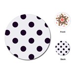 Polka Dots - Dark Purple on White Playing Cards (Round)