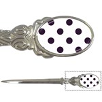 Polka Dots - Dark Purple on White Letter Opener
