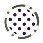 Polka Dots - Dark Purple on White Poker Chip Card Guard (10 pack)
