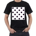 Polka Dots - Dark Purple on White Men s T-Shirt (Black)