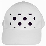 Polka Dots - Dark Purple on White White Cap