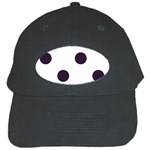 Polka Dots - Dark Purple on White Black Cap