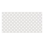 Polka Dots - White on Platinum Gray Satin Shawl