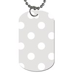 Polka Dots - White on Platinum Gray Dog Tag (One Side)