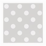 Polka Dots - White on Platinum Gray Medium Glasses Cloth (2 Sides)